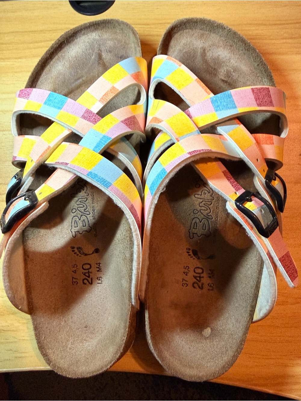Multicolor Check Strap Sandals - Birki’s